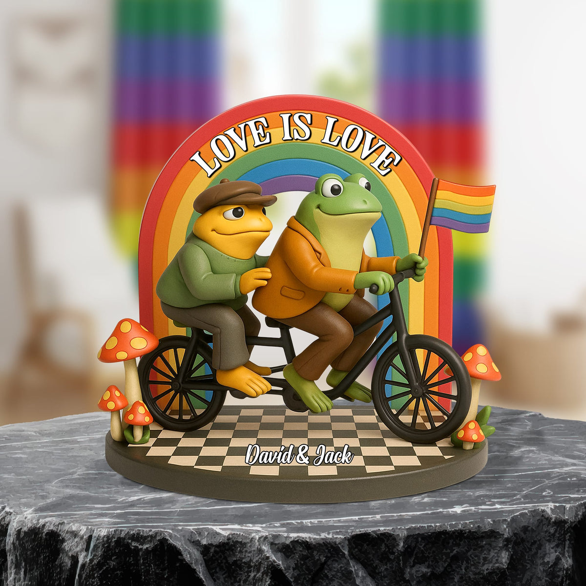 LGBT Frog Couple Plaque - Personalized Gifts For Couple 03natn280525-Homacus