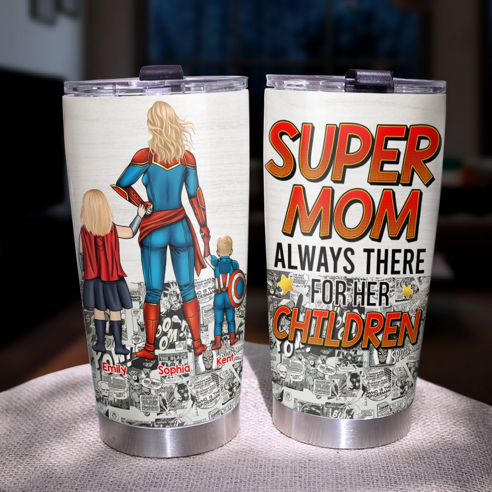 Super Mom Tumbler - Personalized Gifts For Mother's Day-Homacus