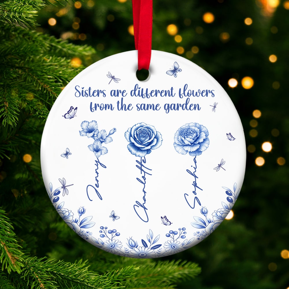 Birth Month Flowers Personalized Gifts For Besties Christmas Ceramic Ornament 03pgtn230825-Homacus