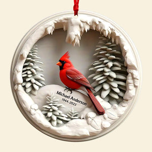 Personalized Memorial Gift for Family Members Acrylic Ornament, Cardinal Bird 01kaqn050924-Homacus