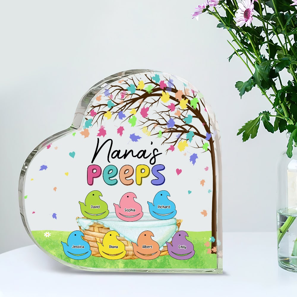 Personalized Gifts For Mom Heart Plaque Nana's Peeps-Homacus