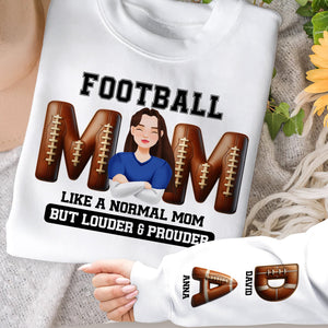 Personalized Gifts For American Football-loving Mom Shirt 04xqtn180225hg Football Mom - Like A Normal Mom But Louder And Prouder-Homacus