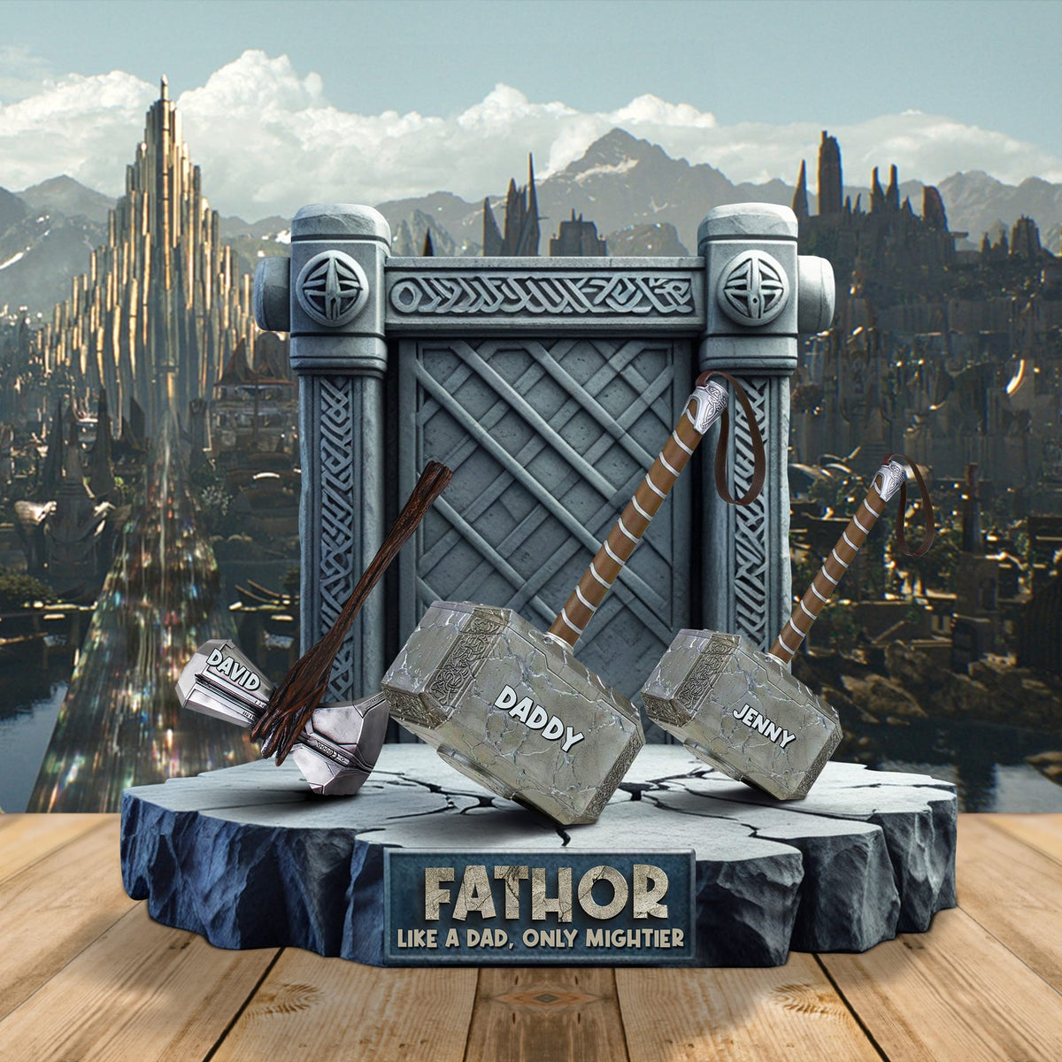 Personalized Gifts For Dad Plaque, Father Like A Dad Only Mightier 02qhtn110425-Homacus