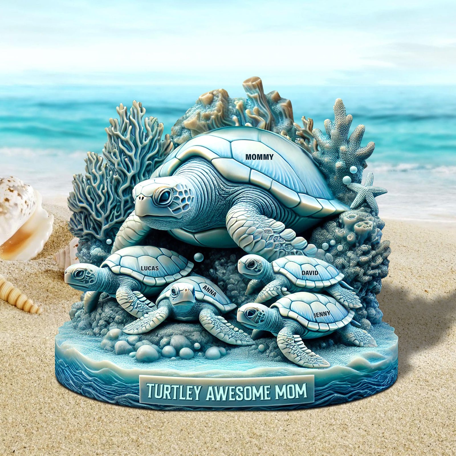 Sea Turtle Plaque Personalized Gifts For Mom 02qhtn0030525-Homacus