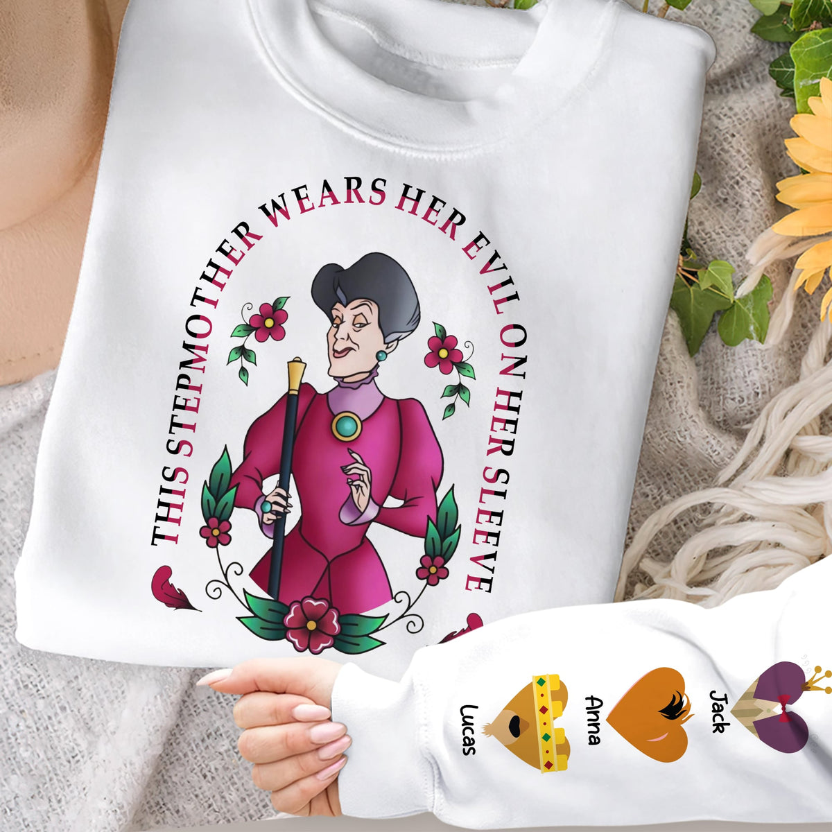 Personalized Gifts For Mom Shirt 04ohtn250325 This Stepmother Wears Her Evil On Her Sleeve-Homacus