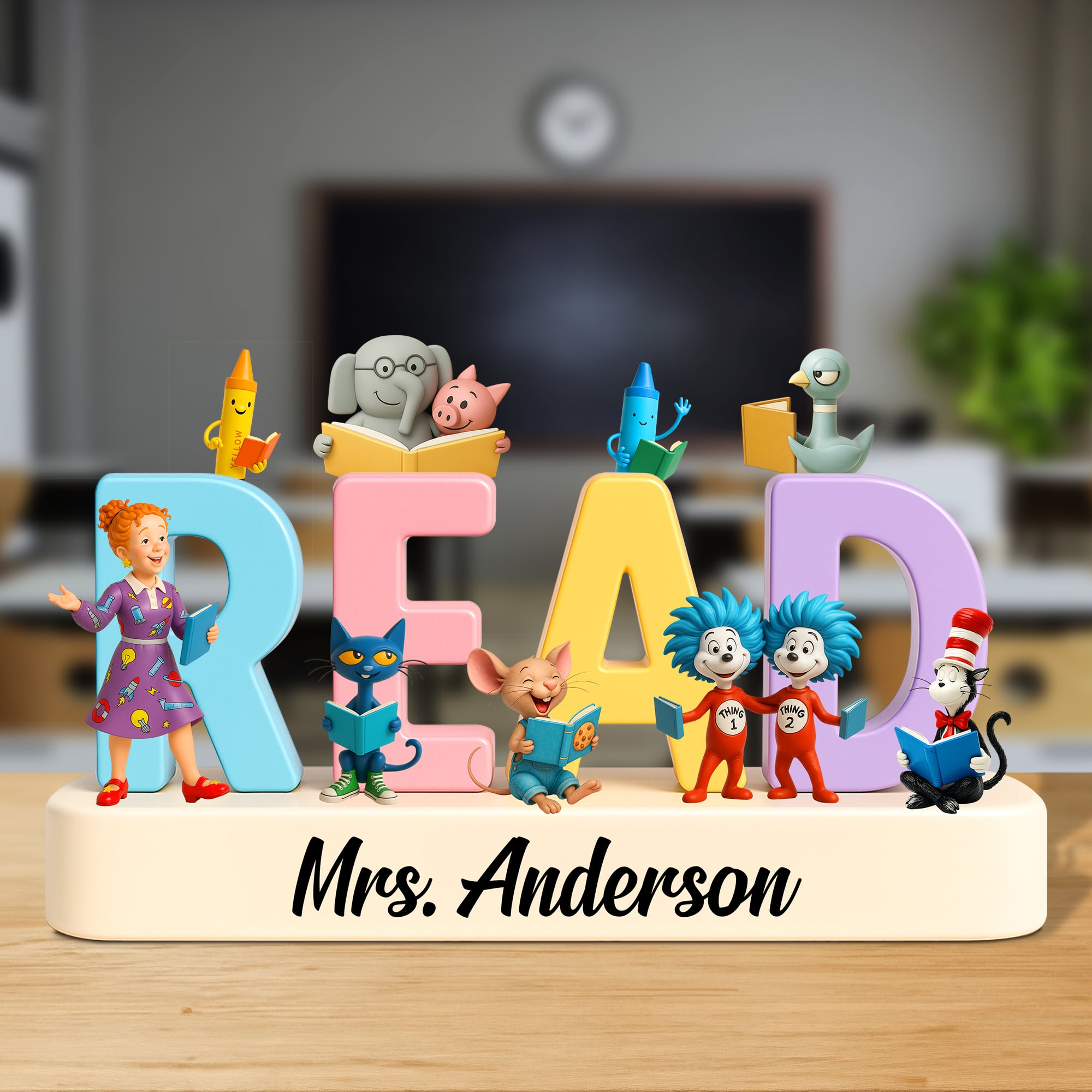 Cartoon Teacher Plaque - Personalized Gifts For Teacher 05natn270525-Homacus