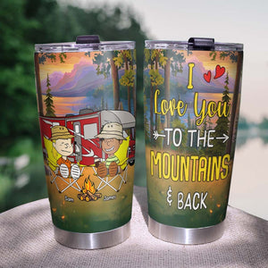 Personalized Gifts For Camping Couple Tumbler, Happy Campers Couple 01qhtn150125pa I Love You To The Mountains And Back-Homacus