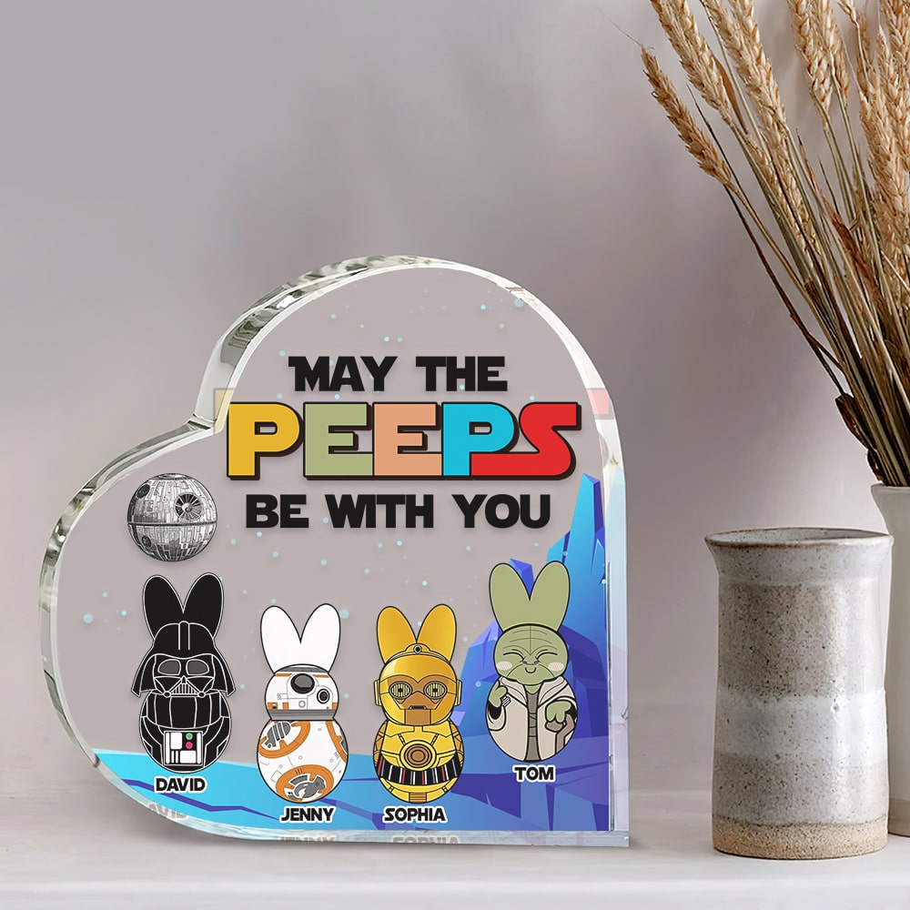Personalized Gifts For Family Heart Plaque May The Peeps Be With You 02katn210224 Easter's Day Gifts-Homacus