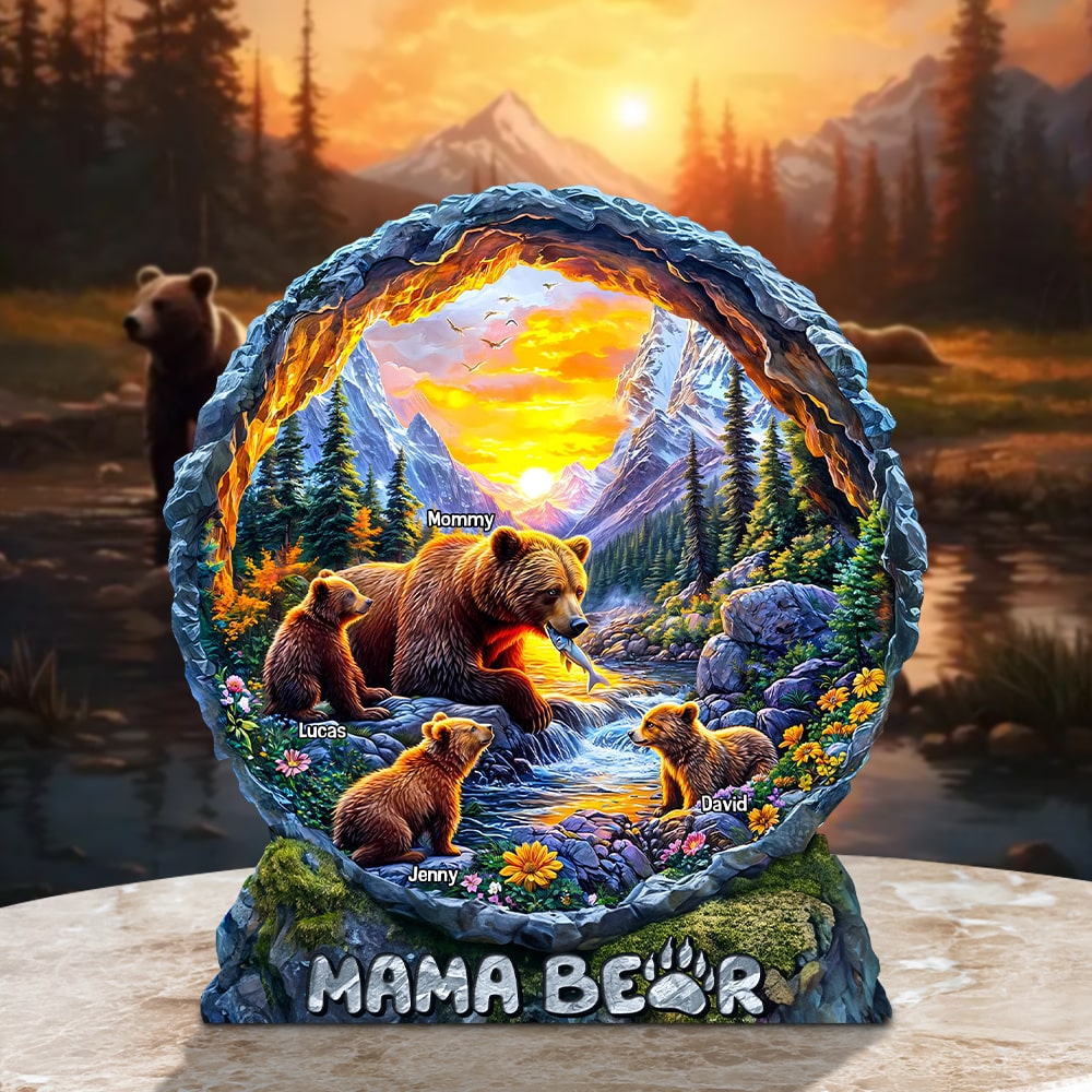 Bear Mom Plaque - Personalized Gifts For Mother 04hutn270325-Homacus