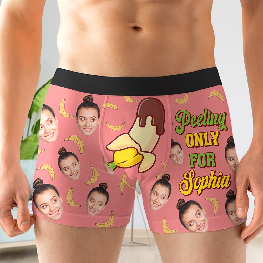 Custom Photo Funny Gifts For Him Men's Boxers 01totn111224 Peeling Only For Her-Homacus