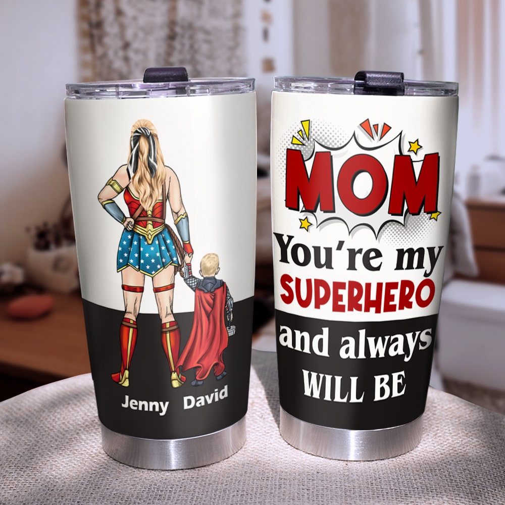 Super Mom Tumbler Cup - Personalized Mother's Day Gifts For Mom-Homacus