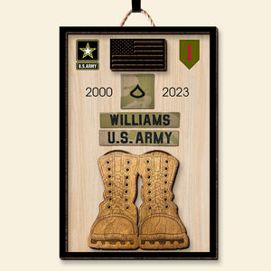 Custom Military Branches Gifts For Veteran Wood Sign, Proud Military Display Plaque 06qhqn100924-Homacus