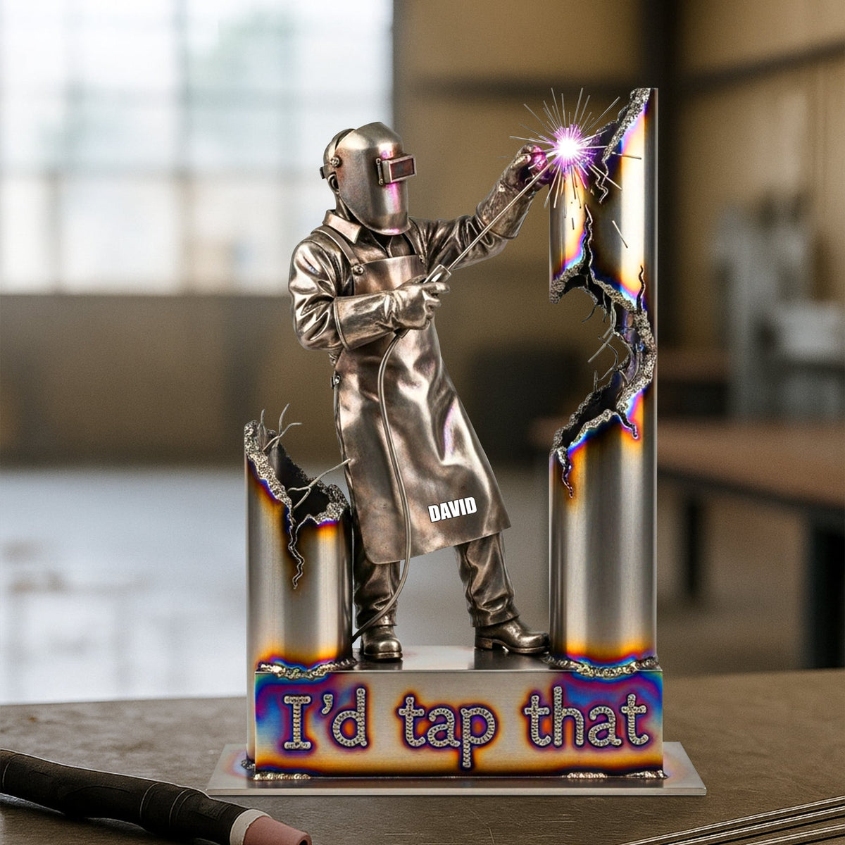 Personalized Gifts For Welder Acrylic Plaque, Funny Welder I'd Tap That 02qhtn170625-Homacus