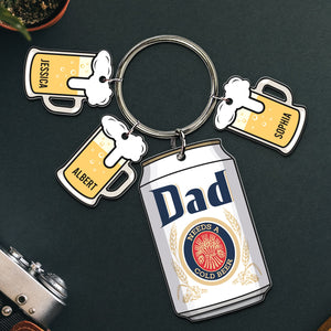 Personalized Gifts For Dad Keychain With Beer Glass Charms 02naqn240524-Homacus