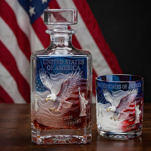 Proud Anniversary Decanter & Round Glass, Personalized Gifts For Patriots 03qhdt120226-Homacus