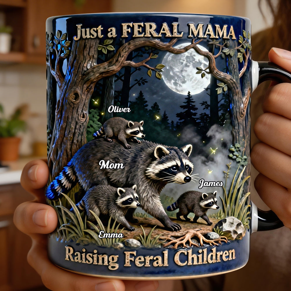 Funny Raccoon Mom Coffee Mug - Personalized Gifts For Mom 03NADT280226-Homacus