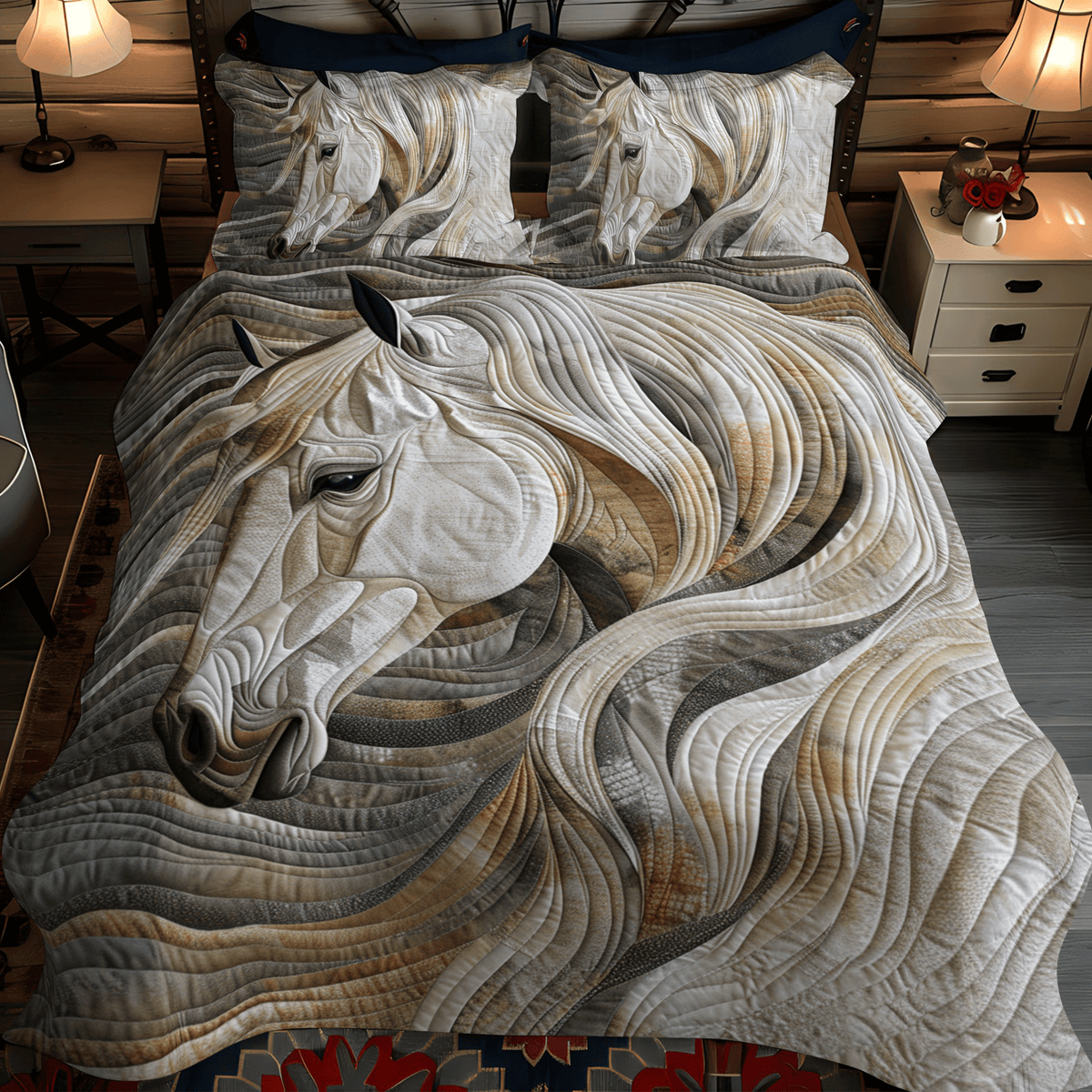 Gift For Horse Lovers Quilt Bedding Set, Elegant Horse-Homacus
