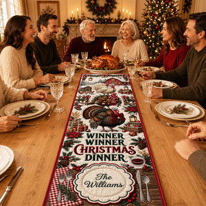 Winner Winner Christmas Dinner Quilted Table Runner - Personalized Christmas Gifts 07padt150826-Homacus