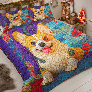 Corgi Dog Christmas Quilt Bed Set Gifts For Dog Lovers 04HUDT051124-Homacus