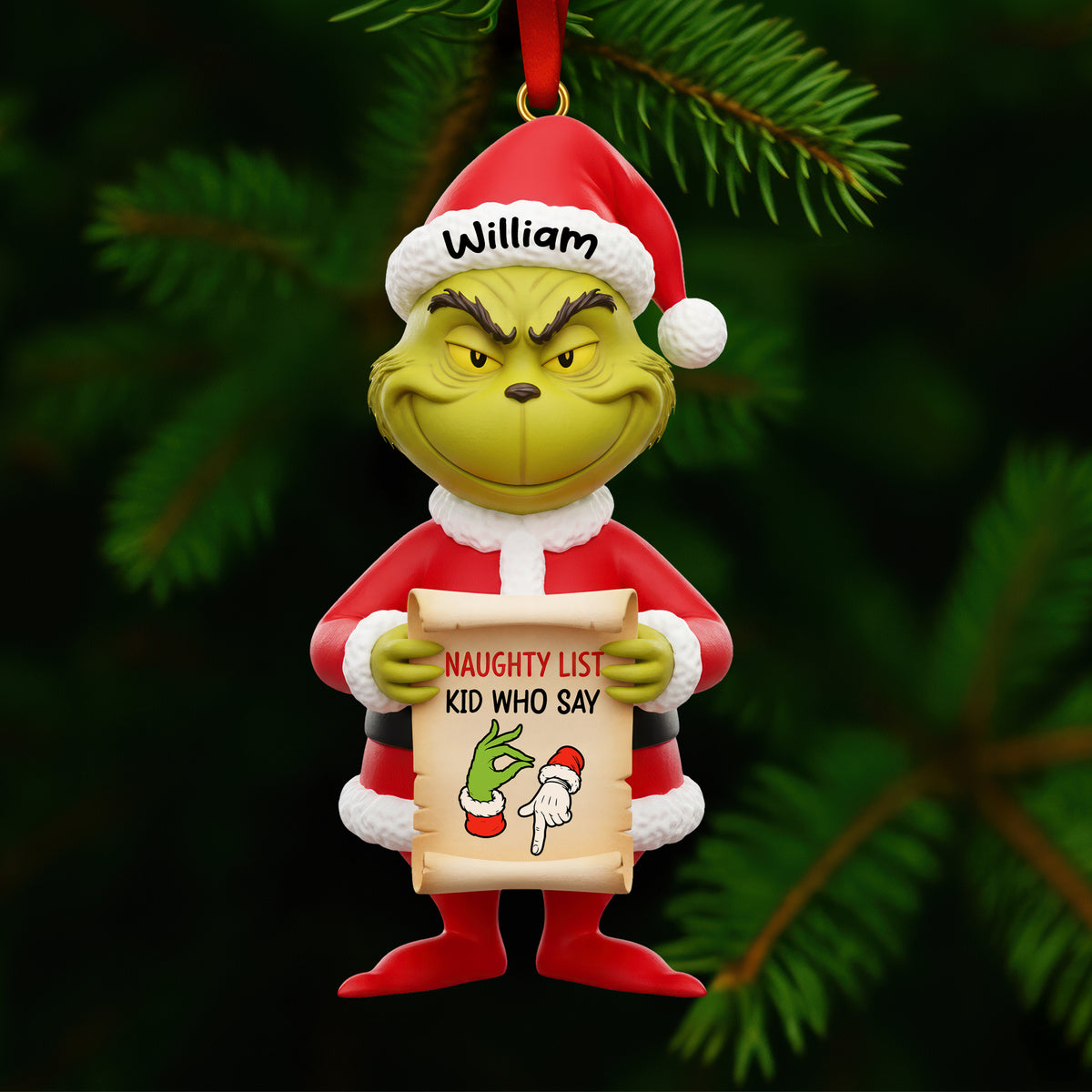 Funny Green Monster Acrylic Christmas Ornament - Personalized Gifts For Christmas 03naqn211125-Homacus