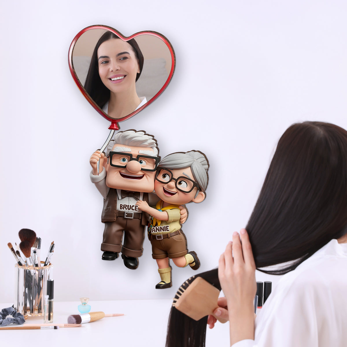 Forever Couple Wall Hanging Mirror Personalized Gifts For Couple 01TOLU230725-Homacus