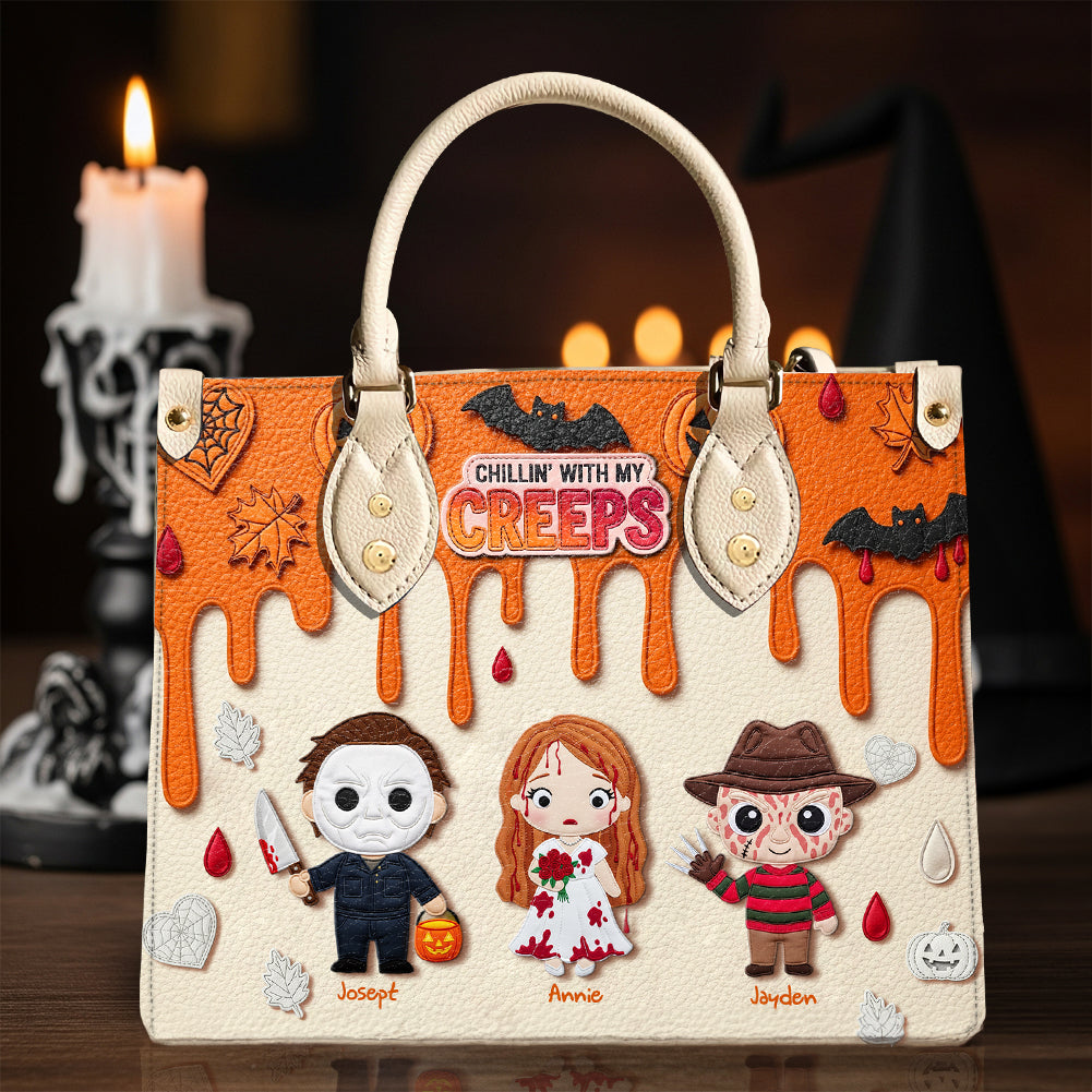 Cute Halloween Creep Leather Bag - Personalized Gift For Mom & Grandma 02QHLU200825-Homacus