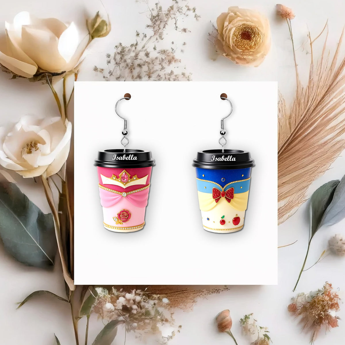 Coffee Princess Earrings - Personalized Gifts For Her 03pgmg150725-Homacus