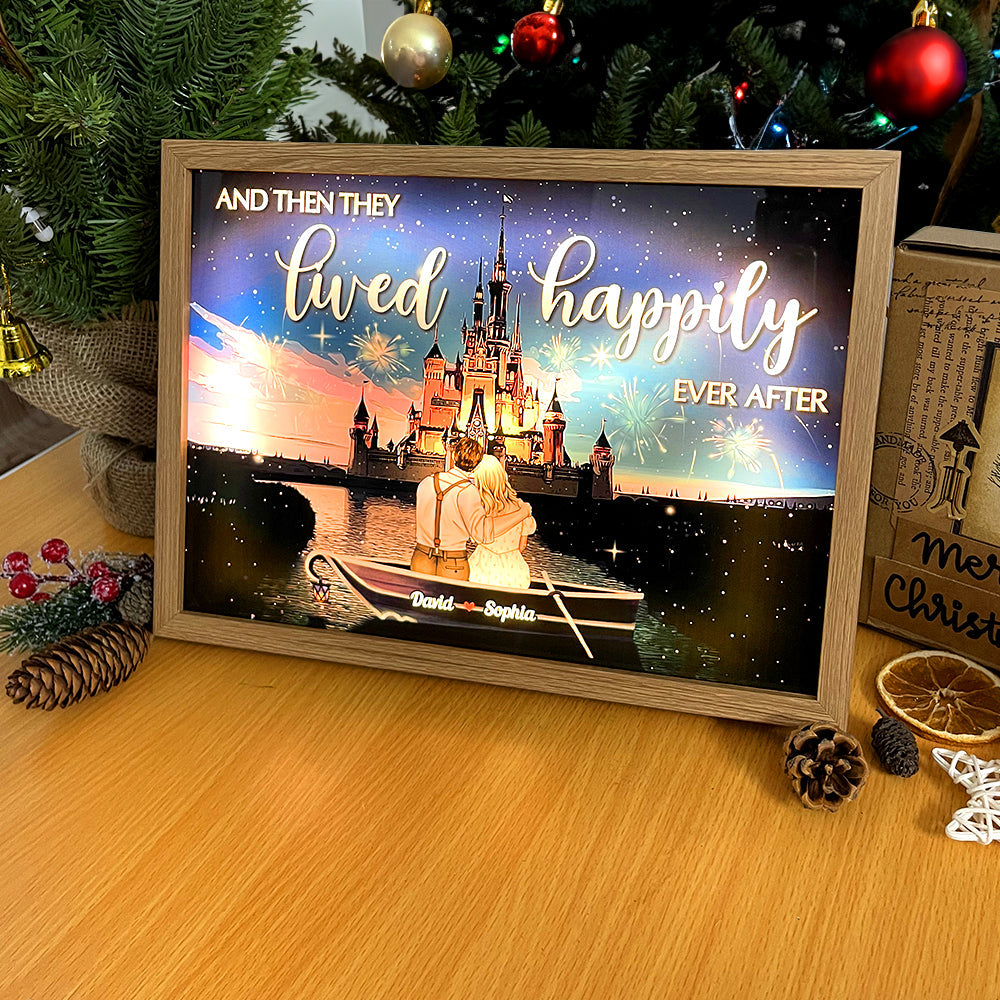And They Lived Happily Ever After Personalized Light Picture Frame, Gifts For Couple-Homacus