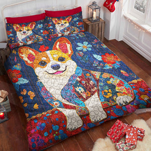 Corgi Dog Christmas Quilt Bed Set Gifts For Dog Lovers 04HUDT051124-Homacus