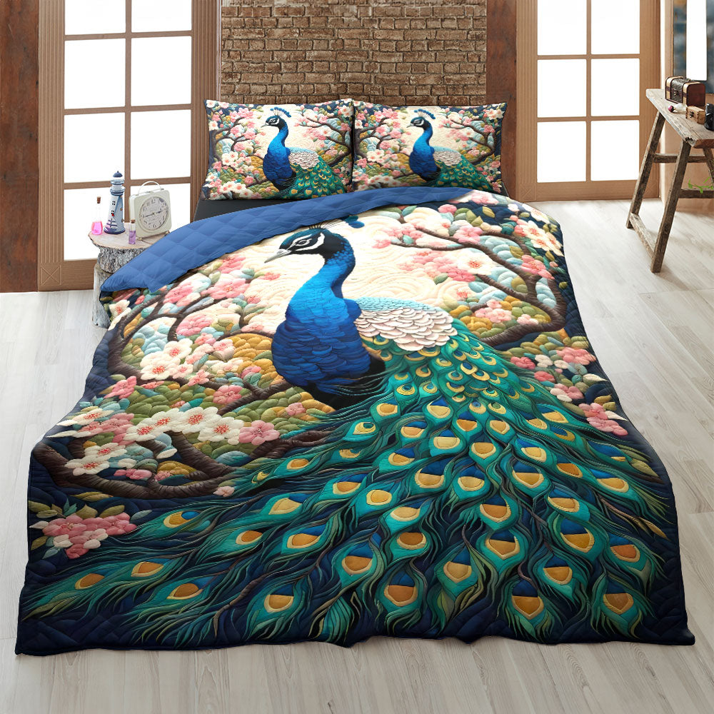 Personalized Gifts For Peacock Quilt Bed Set 04huti210125-Homacus