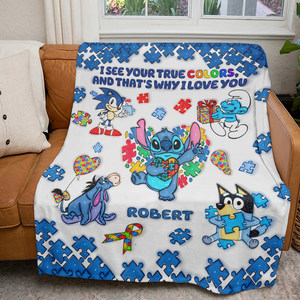 Personalized Gifts For Autism Blanket Inflated Effect 04ohpu200225-Homacus