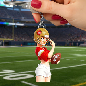 Sassy Sporty Girl Acrylic Keychain - Personalized Gift For Sport Lovers 01HULU120126-Homacus