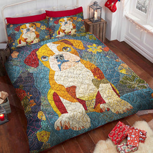 Boxers Dog Christmas Quilt Bed Set Gifts For Dog Lovers 04HUDT081124-Homacus