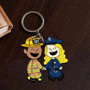 Personalized Gifts For Couple Keychain, Custom Job Costume 01qhqn130125hg-Homacus