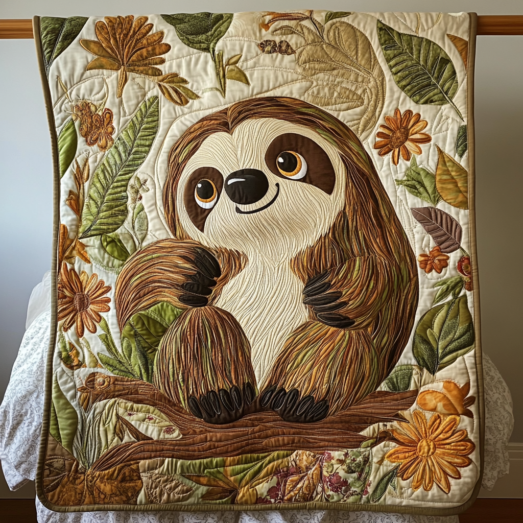 Gifts For Sloth Lover Blanket Sloth And Flower-Homacus