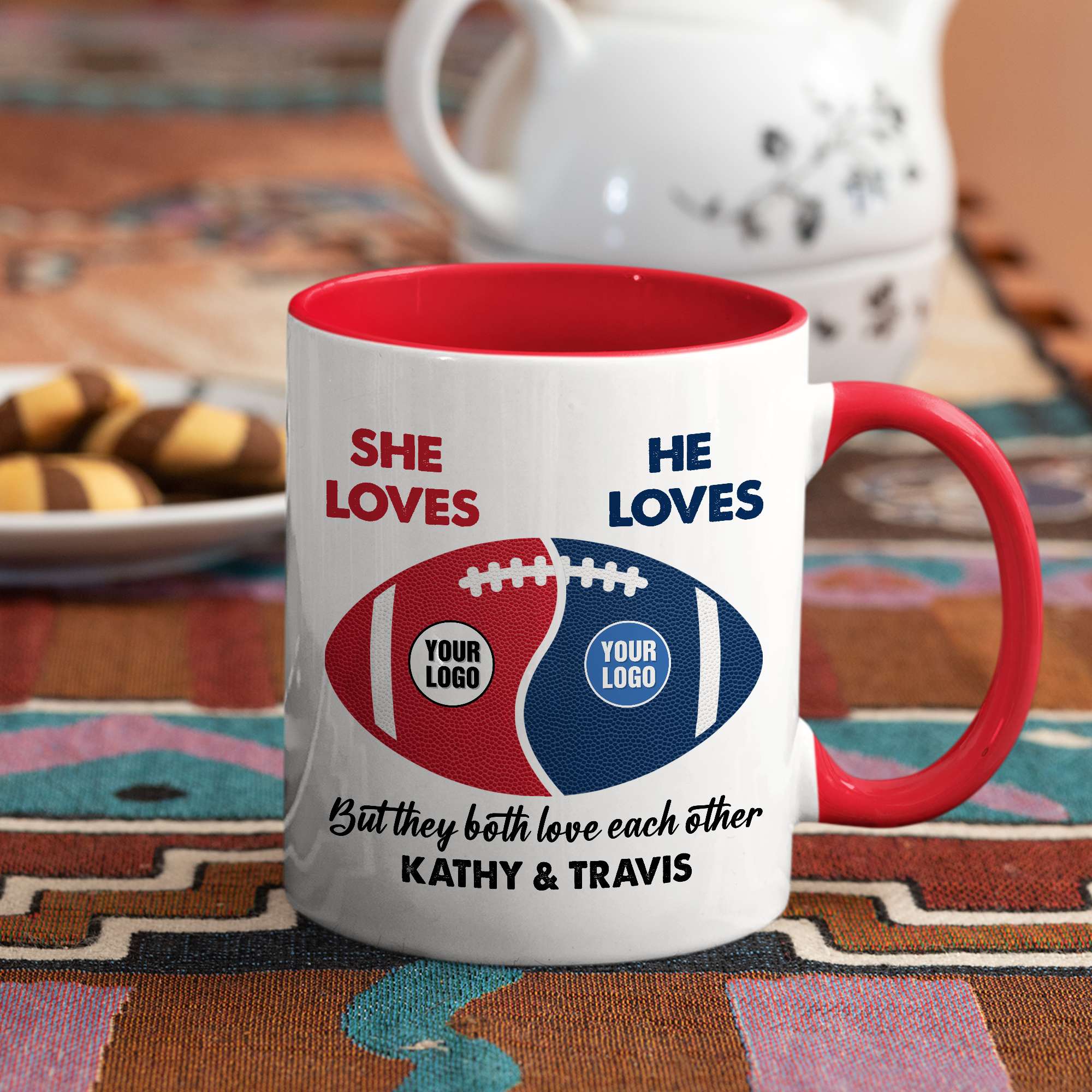 Personalized Gifts For Couple Coffee Accent Mug American Football Fan 03huti290923-Homacus