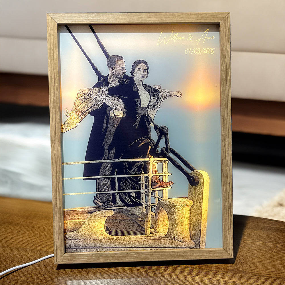 Custom Photo Gifts For Couple Light Picture Frame - Anniversary Gifts-Homacus