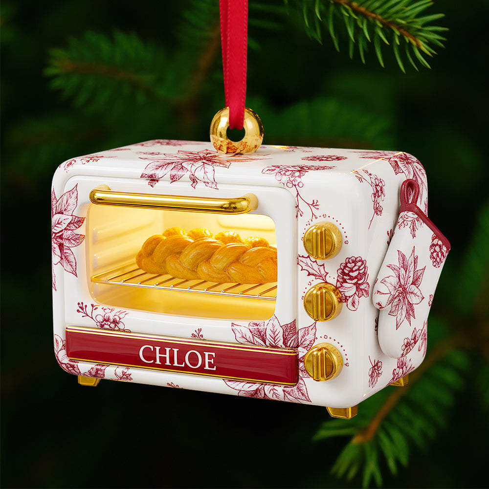 Baking Oven Toile de Jouy Christmas Ornament Gifts For Bakers 02PGDT171025-Homacus