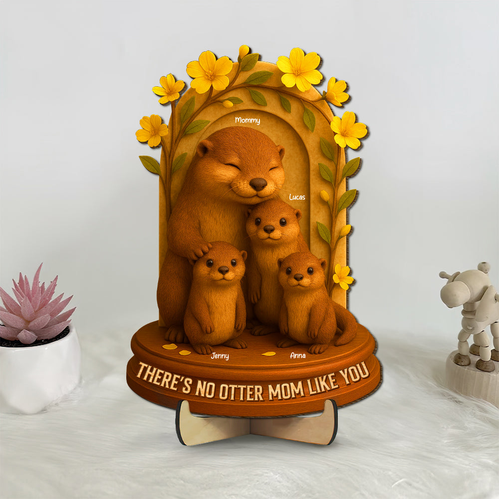 Personalized Gifts For Mom Wood Sign, Otter Mom 05natn020425-Homacus