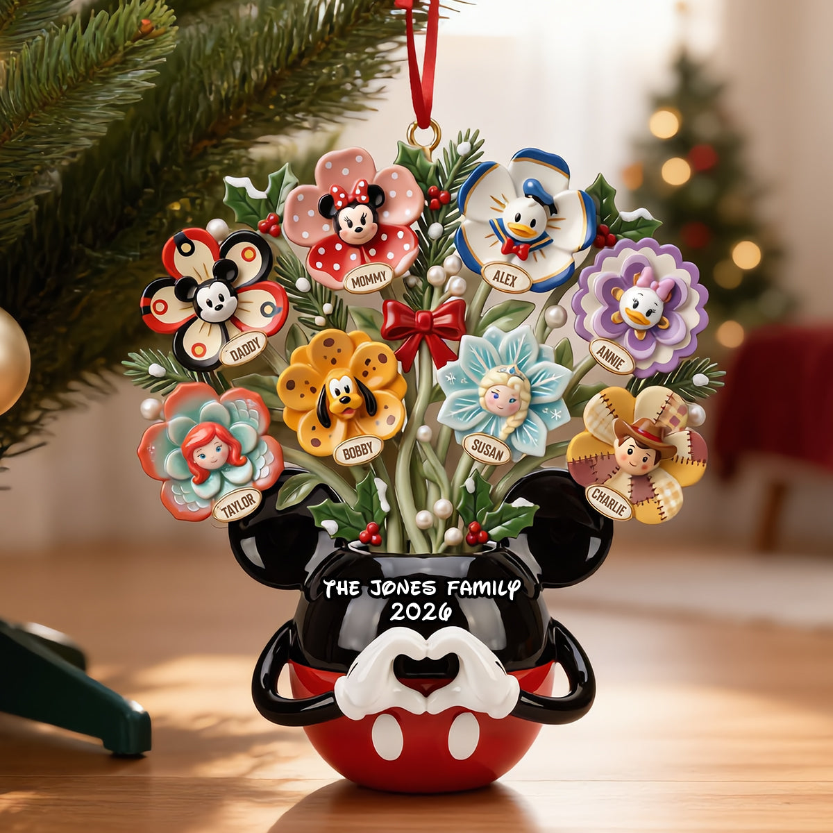 Beautiful Family Flower Vase Ornament - Personalized Gifts For Family 03qhtn100926-Homacus