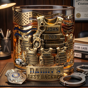Legendary Police Dad Round Glass, Personalized Gifts For Police Officer, Sheriff, Captain Dad 04qhlu270526-Homacus