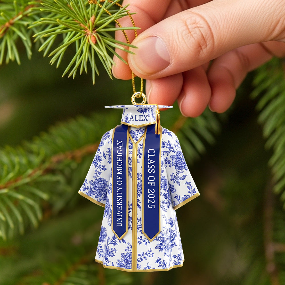 Personalized Gifts For Graduate Christmas Toile de Jouy Ornament 01pgtn050925 Graduation Gifts-Homacus