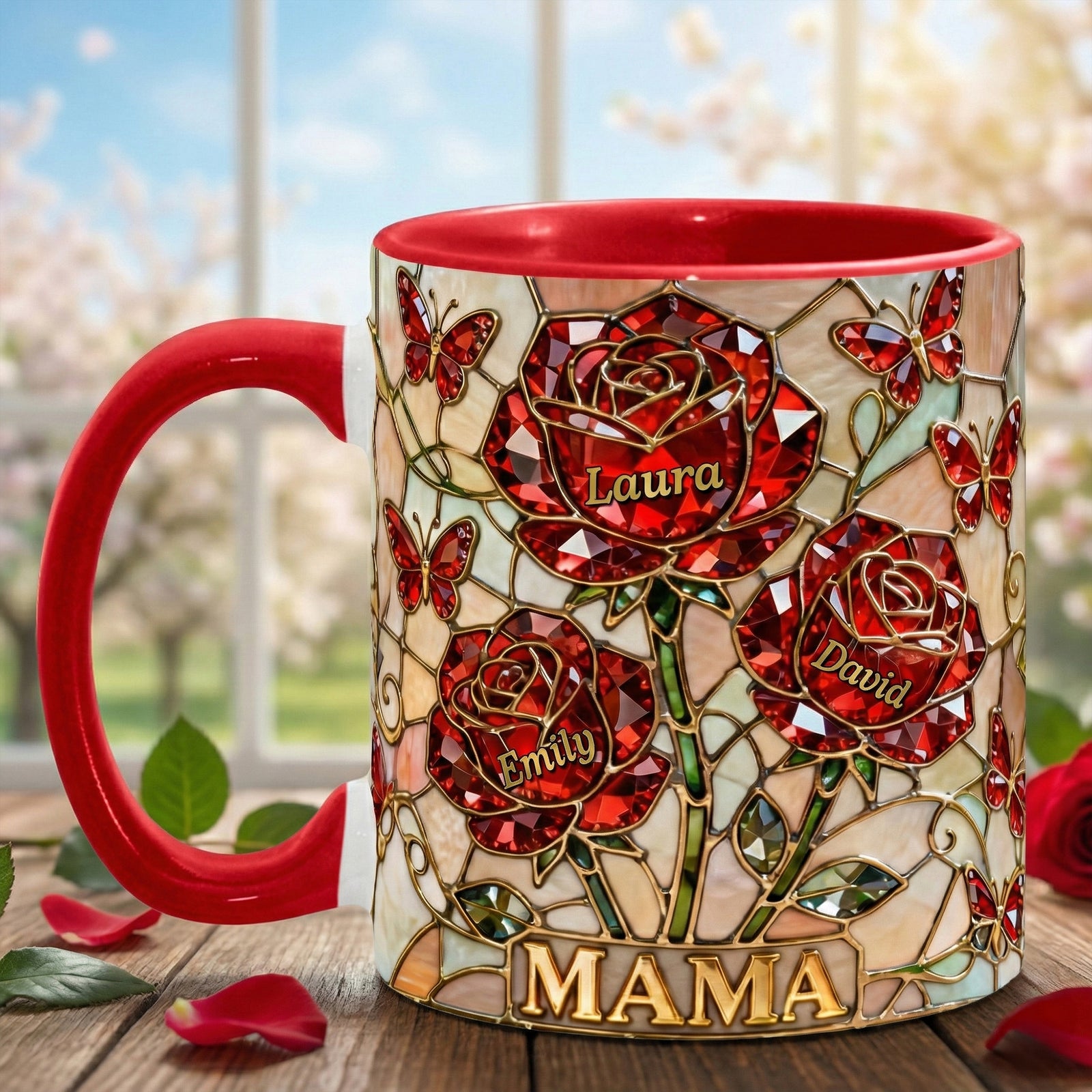 Roses Mom And Kids Coffee Accent Mug - Personalized Gifts For Mother's Day Coffee Mug 03HYQN050226-Homacus