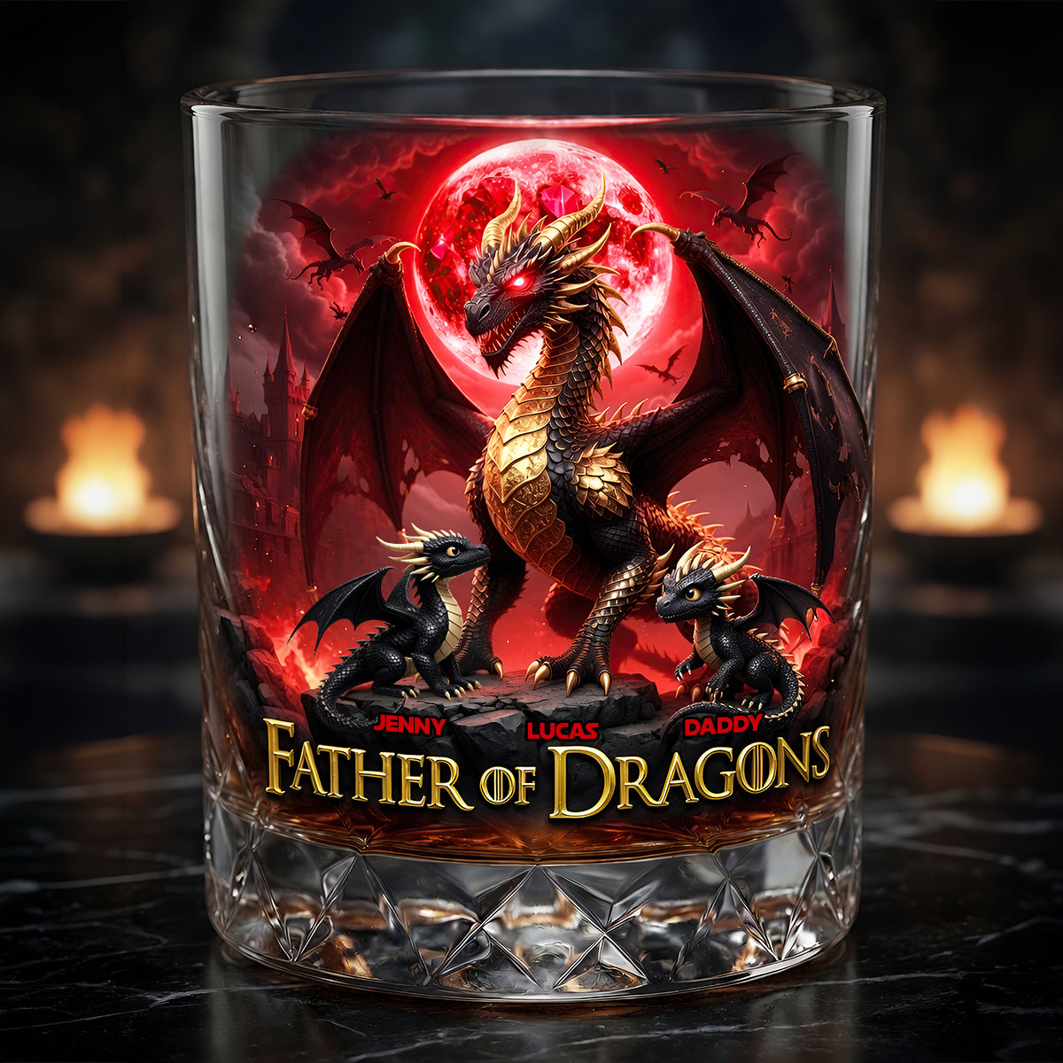Father Of Dragons Round Glass - Personalized Gifts For Dad 04tydt210526-Homacus