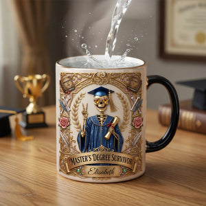 Lovely Skeleton Celebrate Graduation Magic Mug - Personalized Gifts For Graduates 02tydh250426-Homacus