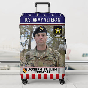 Custom Photo & Branch Gifts For Military Service Members, Personalized Veteran Luggage Cover 04qhqn010824-Homacus