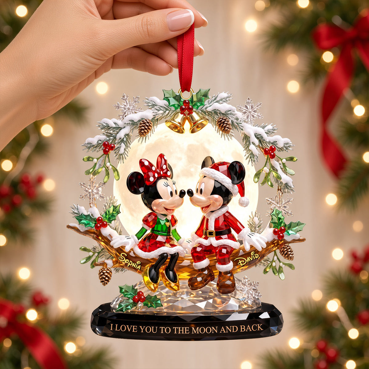Cute Cartoon Couple Christmas Ornament - Personalized Gifts Couple 06totn280926
