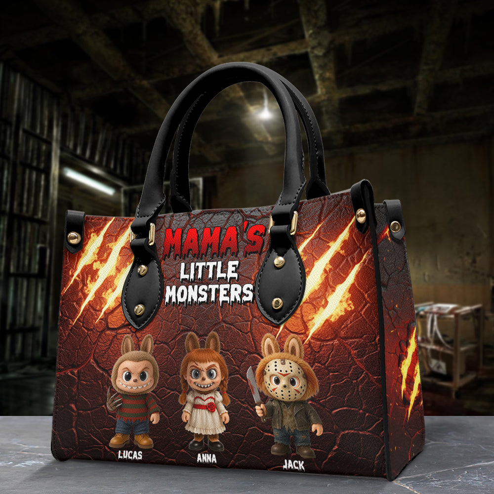 Horror Monsters Personalized Halloween Gifts For Mom/Grandma Leather Bag 04natn180825-Homacus
