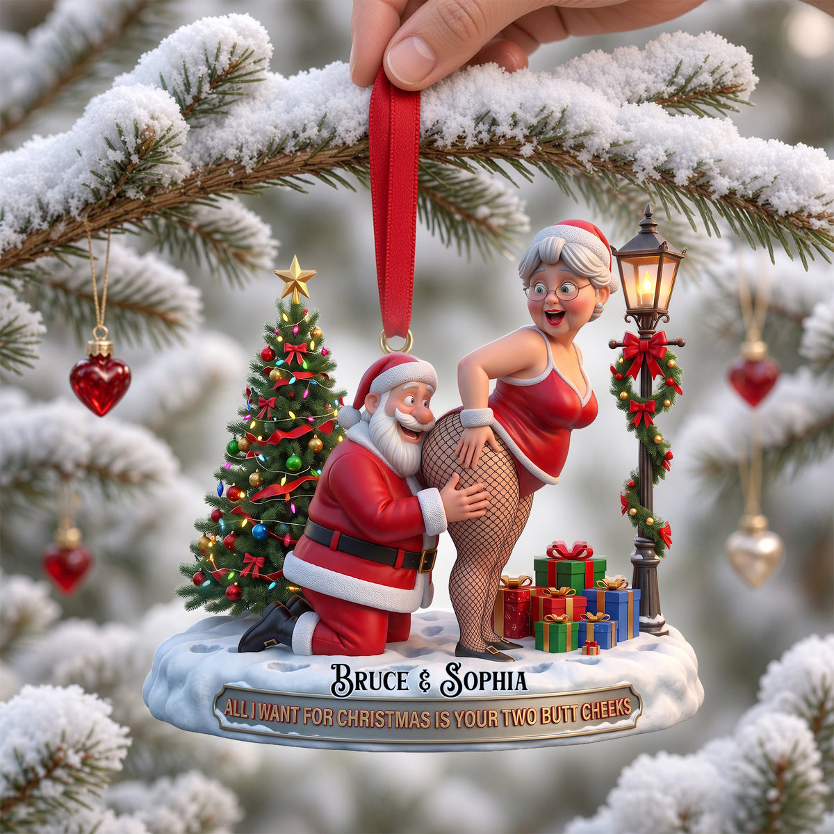 Naughty Old Couple Christmas Ornament - Personalized Gifts For Couple 07ohlu230926