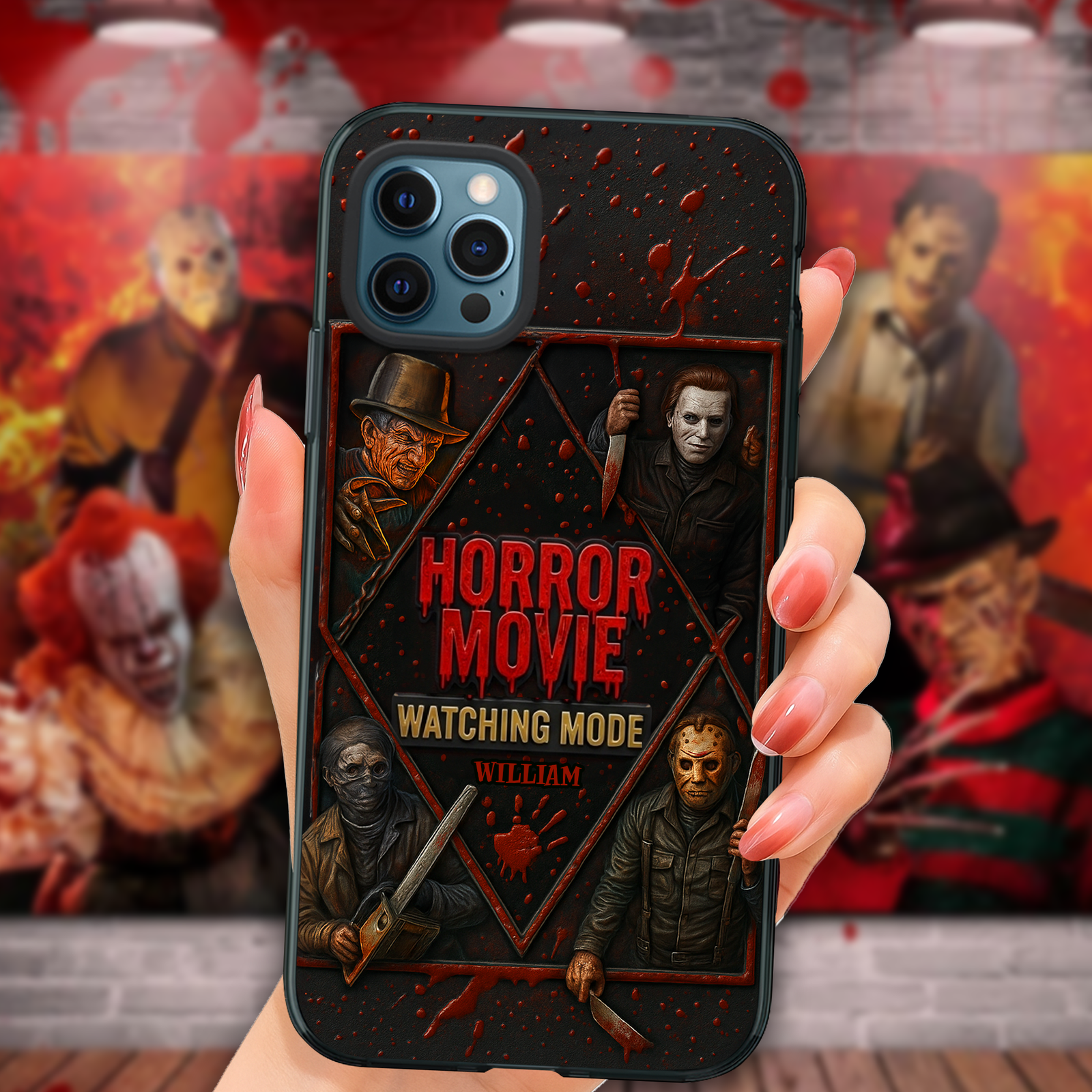 Horror Characters Phone Case - Personalized Gifts For Horror Movie Fans 07TOLU080825-Homacus